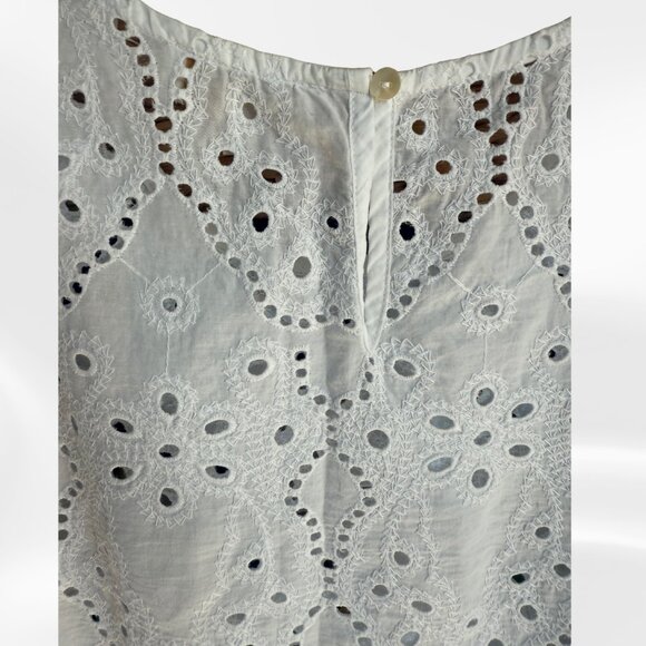 Jennifer and Grace White Eyelet Lace Top Medium Cottagecore Romantic Blouse - Picture 4 of 10